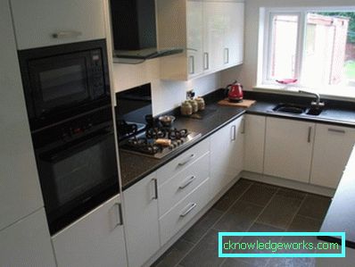 415-Black-and-white kitchen - 100 photos