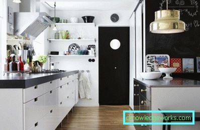415-Black-and-white kitchen - 100 photos
