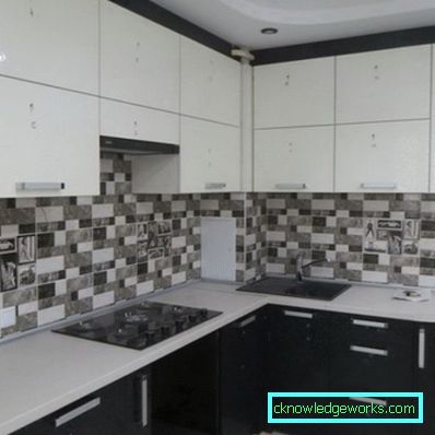415-Black-and-white kitchen - 100 photos