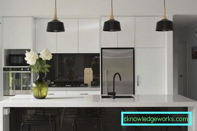 415-Black-and-white kitchen - 100 photos