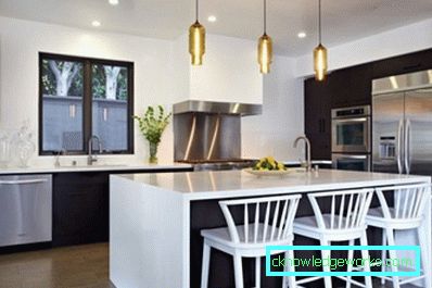 415-Black-and-white kitchen - 100 photos