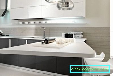 415-Black-and-white kitchen - 100 photos
