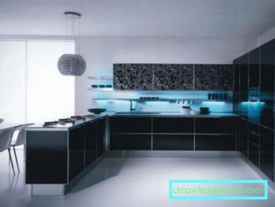 415-Black-and-white kitchen - 100 photos