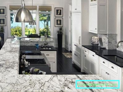 415-Black-and-white kitchen - 100 photos