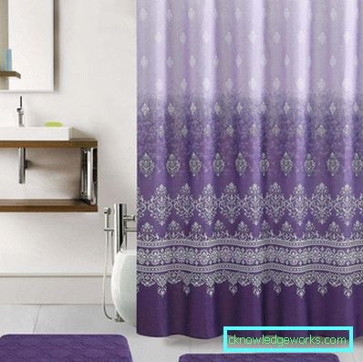 Violet bathroom - an unusual color design solution