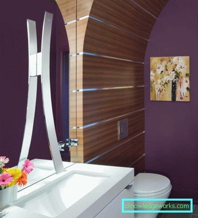 Violet bathroom - an unusual color design solution