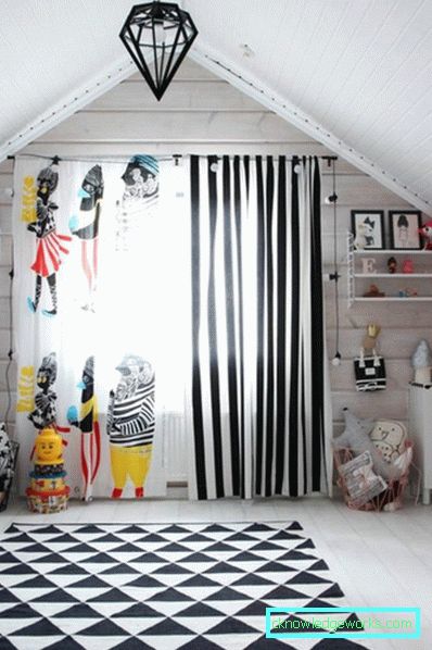 Black and white curtains - perfect design options for 77 photos