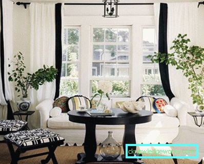 Black and white curtains - perfect design options for 77 photos