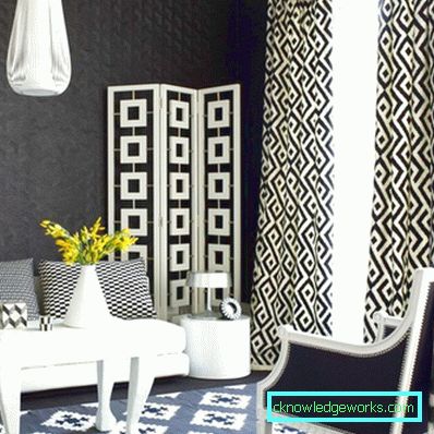 Black and white curtains - perfect design options for 77 photos