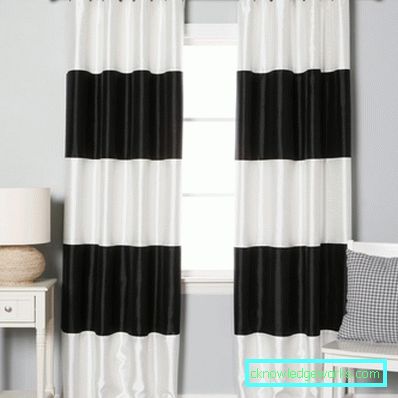 Black and white curtains - perfect design options for 77 photos