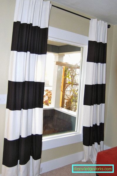 Black and white curtains - perfect design options for 77 photos