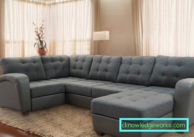 Gray sofa - photo review of modern models. Combinations