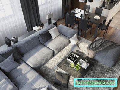 Gray sofa - photo review of modern models. Combination options