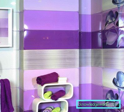 Violet bathroom - an unusual color design solution