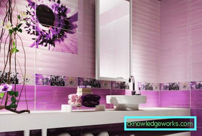 Purple bathroom - an unusual color design solution