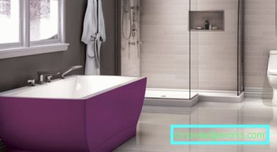 Violet bathroom - an unusual color design solution