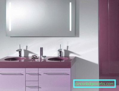 Purple bathroom - an unusual color design solution