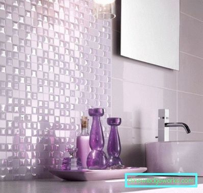 Purple bathroom - an unusual color design solution