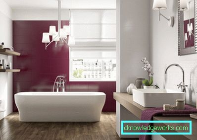 Purple bathroom - an unusual color design solution