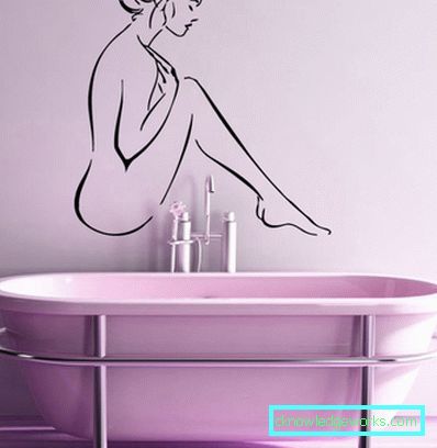 Purple bathroom - an unusual color design solution