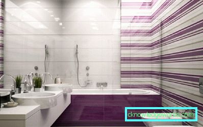 Purple bathroom - an unusual color design solution