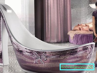 Violet bathroom - an unusual color design solution