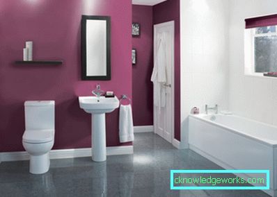 Purple bathroom - an unusual color design solution