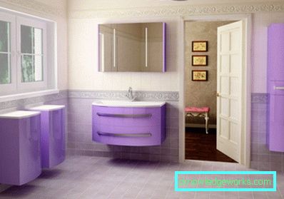 Violet bathroom - an unusual color design solution