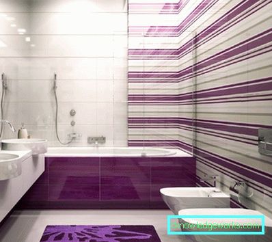 Violet bathroom - an unusual color design solution