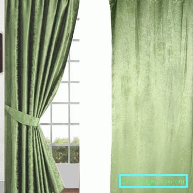 Green curtains - 88 photos of the best ideas how to combine beautifully