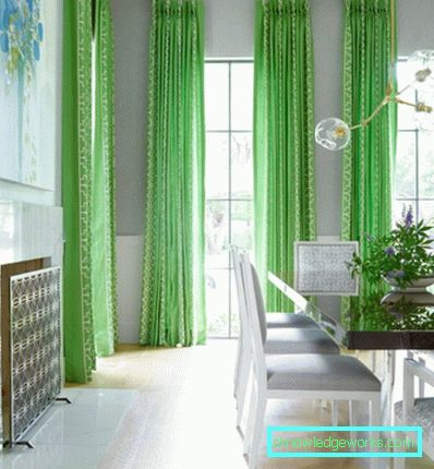 Green curtains - 88 photos of the best ideas how to combine beautifully