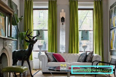 Green curtains - 88 photos of the best ideas how to combine beautifully