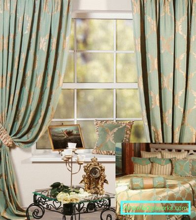 Green curtains - 88 photos of the best ideas how to combine beautifully