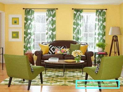 Green curtains - 88 photos of the best ideas how to combine beautifully