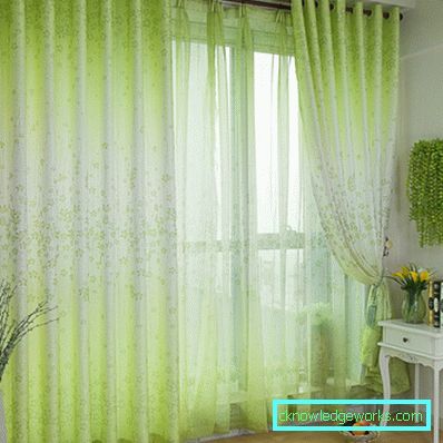 Green curtains - 88 photos of the best ideas how to combine beautifully