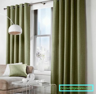 Green curtains - 88 photos of the best ideas how to combine beautifully