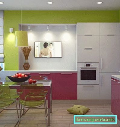 Design kitchen-living room area of ​​16 square meters. m