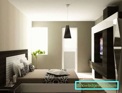 Bedroom design 16 sq m in modern style - interior photo