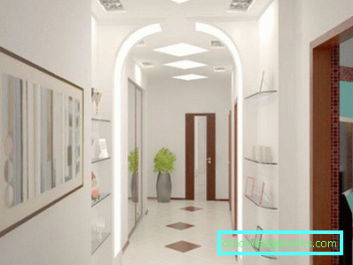 Design of a narrow corridor in the apartment - real photos