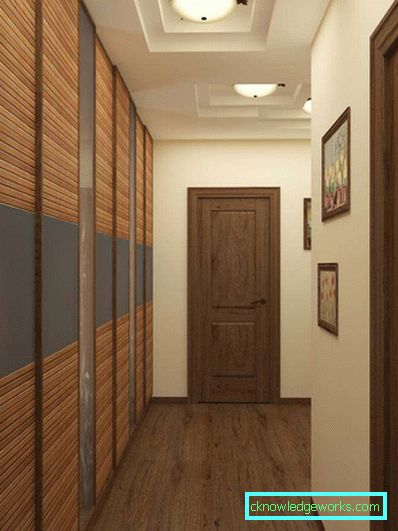 Design of a narrow corridor in the apartment - real photos