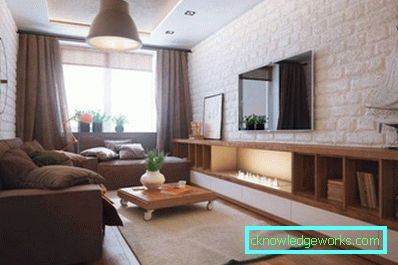 Living room 16 sq m - photo design living room in a modern style