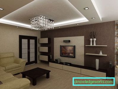 Living room 16 sq m - photo design living room in a modern style