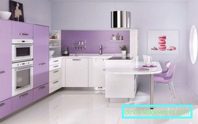 367-Kitchen of lilac color - 65 photos