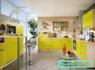 306-Kitchen in lemon color - 75 photos