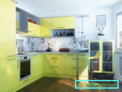 306-Kitchen in lemon color - 75 photos
