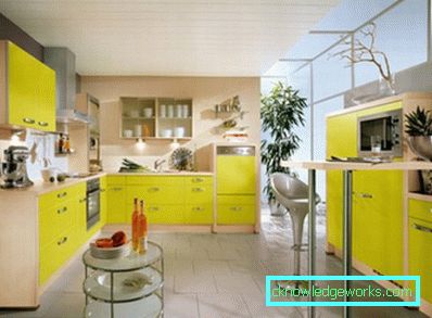 306-Kitchen in lemon color - 75 photos