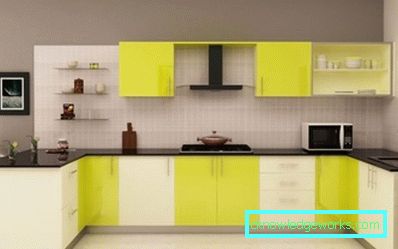 306-Kitchen in lemon color - 75 photos
