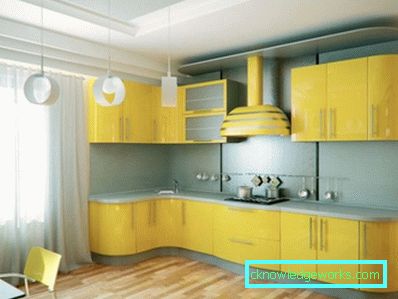306-Kitchen in lemon color - 75 photos