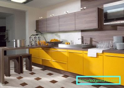 306-Kitchen in lemon color - 75 photos
