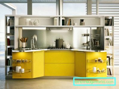 306-Kitchen in lemon color - 75 photos